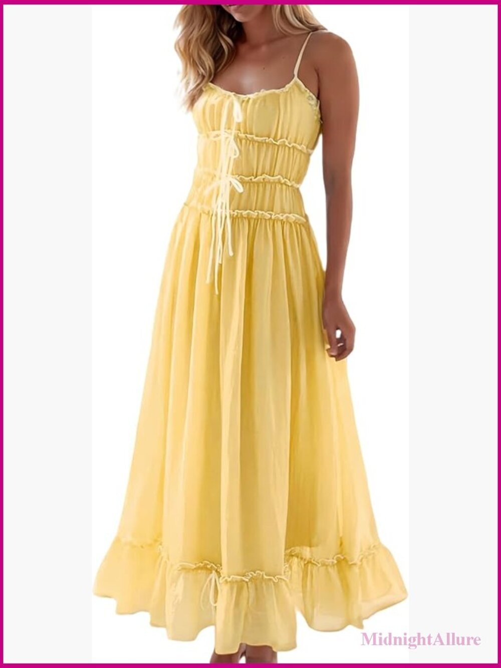 Spaghetti Strap Ruffle Tiered Maxi Dress for Women